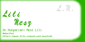 lili mesz business card